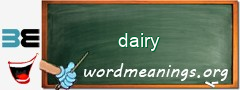 WordMeaning blackboard for dairy